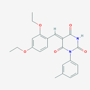 molecular formula C22H22N2O5 B3734465 5-(2,4-diethoxybenzylidene)-1-(3-methylphenyl)-2,4,6(1H,3H,5H)-pyrimidinetrione 
