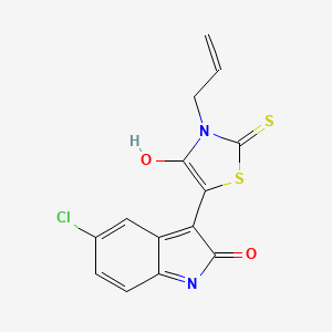 molecular formula C14H9ClN2O2S2 B3734496 3-(3-allyl-4-oxo-2-thioxo-1,3-thiazolidin-5-ylidene)-5-chloro-1,3-dihydro-2H-indol-2-one 