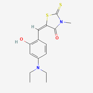 molecular formula C15H18N2O2S2 B3734501 5-[4-(diethylamino)-2-hydroxybenzylidene]-3-methyl-2-thioxo-1,3-thiazolidin-4-one 