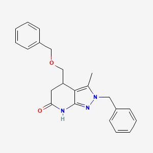 2-benzyl-4-[(benzyloxy)methyl]-3-methyl-2,4,5,7-tetrahydro-6H-pyrazolo[3,4-b]pyridin-6-one
