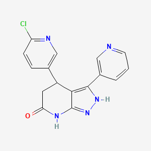 molecular formula C16H12ClN5O B3734540 4-(6-chloropyridin-3-yl)-3-pyridin-3-yl-1,4,5,7-tetrahydro-6H-pyrazolo[3,4-b]pyridin-6-one 