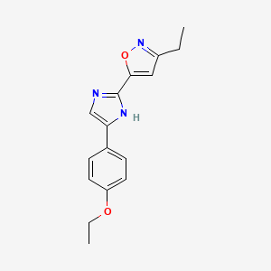 molecular formula C16H17N3O2 B3734546 5-[4-(4-ethoxyphenyl)-1H-imidazol-2-yl]-3-ethylisoxazole 