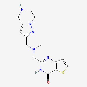 molecular formula C15H18N6OS B3734607 2-{[methyl(4,5,6,7-tetrahydropyrazolo[1,5-a]pyrazin-2-ylmethyl)amino]methyl}thieno[3,2-d]pyrimidin-4(3H)-one dihydrochloride 