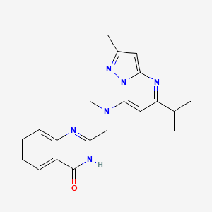 molecular formula C20H22N6O B3734614 2-{[(5-isopropyl-2-methylpyrazolo[1,5-a]pyrimidin-7-yl)(methyl)amino]methyl}-4(3H)-quinazolinone 