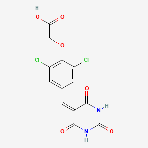 molecular formula C13H8Cl2N2O6 B3734641 {2,6-dichloro-4-[(2,4,6-trioxotetrahydro-5(2H)-pyrimidinylidene)methyl]phenoxy}acetic acid 