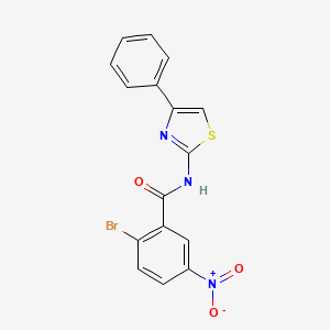 molecular formula C16H10BrN3O3S B3734679 2-bromo-5-nitro-N-(4-phenyl-1,3-thiazol-2-yl)benzamide 