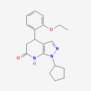 molecular formula C19H23N3O2 B3734685 1-cyclopentyl-4-(2-ethoxyphenyl)-1,4,5,7-tetrahydro-6H-pyrazolo[3,4-b]pyridin-6-one 