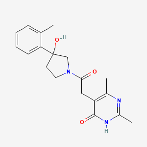 molecular formula C19H23N3O3 B3734732 5-{2-[3-hydroxy-3-(2-methylphenyl)pyrrolidin-1-yl]-2-oxoethyl}-2,6-dimethylpyrimidin-4(3H)-one 