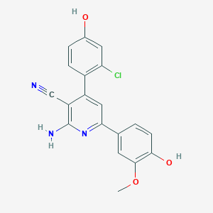 molecular formula C19H14ClN3O3 B3734736 2-amino-4-(2-chloro-4-hydroxyphenyl)-6-(4-hydroxy-3-methoxyphenyl)nicotinonitrile 