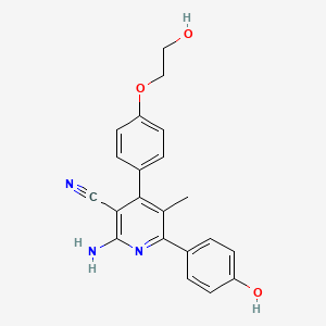 molecular formula C21H19N3O3 B3734740 2-amino-4-[4-(2-hydroxyethoxy)phenyl]-6-(4-hydroxyphenyl)-5-methylnicotinonitrile 