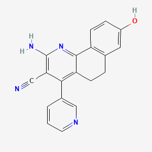 molecular formula C19H14N4O B3734756 2-amino-8-hydroxy-4-pyridin-3-yl-5,6-dihydrobenzo[h]quinoline-3-carbonitrile 