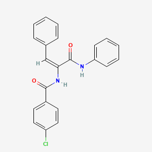 molecular formula C22H17ClN2O2 B3734778 N-[1-(anilinocarbonyl)-2-phenylvinyl]-4-chlorobenzamide 
