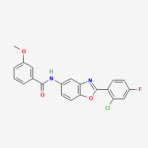 N-[2-(2-chloro-4-fluorophenyl)-1,3-benzoxazol-5-yl]-3-methoxybenzamide