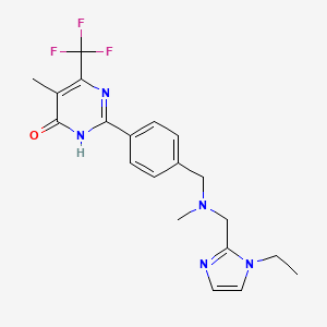2-(4-{[[(1-ethyl-1H-imidazol-2-yl)methyl](methyl)amino]methyl}phenyl)-5-methyl-6-(trifluoromethyl)-4(3H)-pyrimidinone bis(trifluoroacetate)