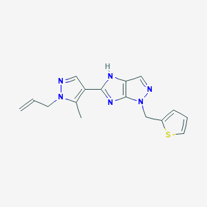 molecular formula C16H16N6S B3734812 5-(1-allyl-5-methyl-1H-pyrazol-4-yl)-1-(2-thienylmethyl)-1,4-dihydroimidazo[4,5-c]pyrazole 