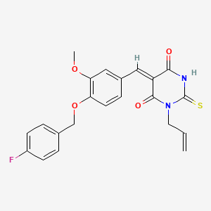 molecular formula C22H19FN2O4S B3734814 1-allyl-5-{4-[(4-fluorobenzyl)oxy]-3-methoxybenzylidene}-2-thioxodihydro-4,6(1H,5H)-pyrimidinedione 