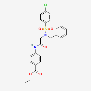 molecular formula C24H23ClN2O5S B3734818 ethyl 4-({N-benzyl-N-[(4-chlorophenyl)sulfonyl]glycyl}amino)benzoate 