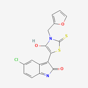 molecular formula C16H9ClN2O3S2 B3734825 5-chloro-3-[3-(2-furylmethyl)-4-oxo-2-thioxo-1,3-thiazolidin-5-ylidene]-1,3-dihydro-2H-indol-2-one 