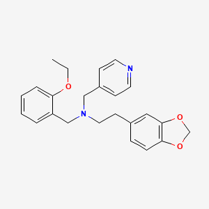 2-(1,3-benzodioxol-5-yl)-N-(2-ethoxybenzyl)-N-(4-pyridinylmethyl)ethanamine