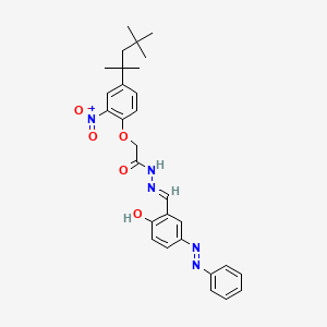 molecular formula C29H33N5O5 B3734845 N'-[2-hydroxy-5-(phenyldiazenyl)benzylidene]-2-[2-nitro-4-(1,1,3,3-tetramethylbutyl)phenoxy]acetohydrazide 