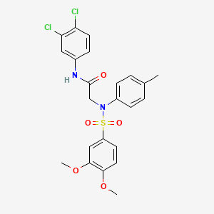 molecular formula C23H22Cl2N2O5S B3734876 N~1~-(3,4-dichlorophenyl)-N~2~-[(3,4-dimethoxyphenyl)sulfonyl]-N~2~-(4-methylphenyl)glycinamide 