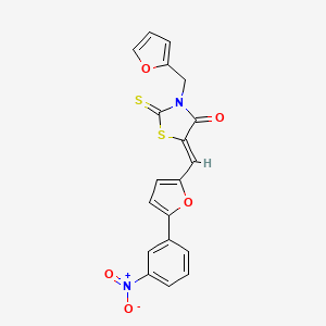 3-(2-furylmethyl)-5-{[5-(3-nitrophenyl)-2-furyl]methylene}-2-thioxo-1,3-thiazolidin-4-one
