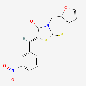 molecular formula C15H10N2O4S2 B3734901 3-(2-furylmethyl)-5-(3-nitrobenzylidene)-2-thioxo-1,3-thiazolidin-4-one 
