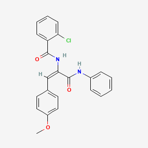 N-[1-(anilinocarbonyl)-2-(4-methoxyphenyl)vinyl]-2-chlorobenzamide