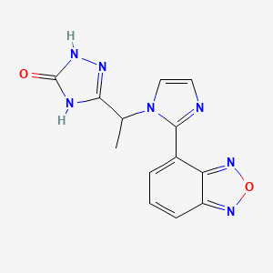 molecular formula C13H11N7O2 B3734958 5-{1-[2-(2,1,3-benzoxadiazol-4-yl)-1H-imidazol-1-yl]ethyl}-2,4-dihydro-3H-1,2,4-triazol-3-one 