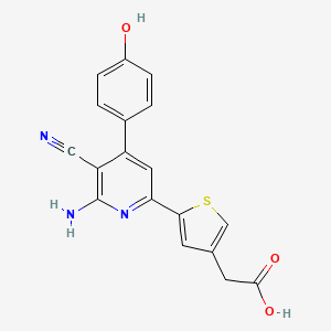 {5-[6-amino-5-cyano-4-(4-hydroxyphenyl)pyridin-2-yl]-3-thienyl}acetic acid