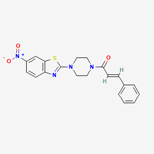 molecular formula C20H18N4O3S B3734982 2-(4-cinnamoyl-1-piperazinyl)-6-nitro-1,3-benzothiazole 