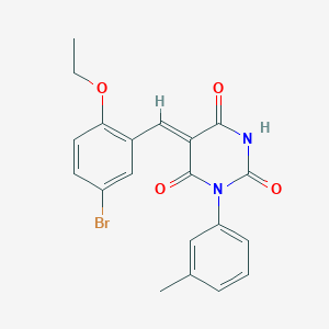 molecular formula C20H17BrN2O4 B3734992 5-(5-bromo-2-ethoxybenzylidene)-1-(3-methylphenyl)-2,4,6(1H,3H,5H)-pyrimidinetrione 