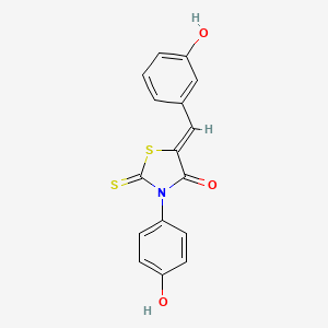 molecular formula C16H11NO3S2 B3734993 5-(3-hydroxybenzylidene)-3-(4-hydroxyphenyl)-2-thioxo-1,3-thiazolidin-4-one 