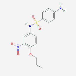 molecular formula C15H17N3O5S B373500 4-amino-N-{3-nitro-4-propoxyphenyl}benzenesulfonamide 