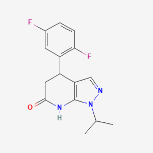 molecular formula C15H15F2N3O B3735015 4-(2,5-difluorophenyl)-1-isopropyl-1,4,5,7-tetrahydro-6H-pyrazolo[3,4-b]pyridin-6-one 