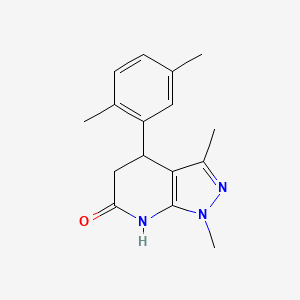 molecular formula C16H19N3O B3735026 4-(2,5-dimethylphenyl)-1,3-dimethyl-1,4,5,7-tetrahydro-6H-pyrazolo[3,4-b]pyridin-6-one 