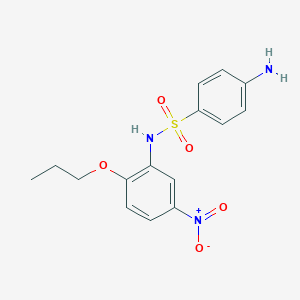molecular formula C15H17N3O5S B373503 4-amino-N-{5-nitro-2-propoxyphenyl}benzenesulfonamide 