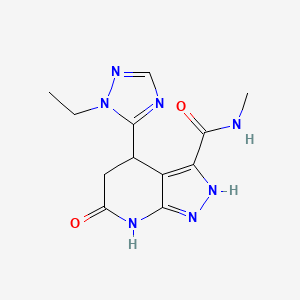 molecular formula C12H15N7O2 B3735041 4-(1-ethyl-1H-1,2,4-triazol-5-yl)-N-methyl-6-oxo-4,5,6,7-tetrahydro-1H-pyrazolo[3,4-b]pyridine-3-carboxamide 