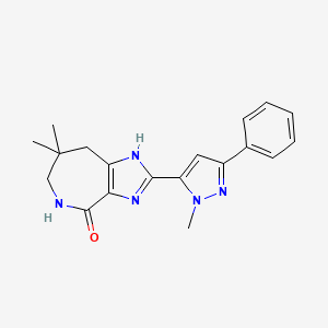 molecular formula C19H21N5O B3735047 7,7-dimethyl-2-(1-methyl-3-phenyl-1H-pyrazol-5-yl)-5,6,7,8-tetrahydroimidazo[4,5-c]azepin-4(1H)-one 