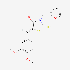 molecular formula C17H15NO4S2 B3735055 5-(3,4-dimethoxybenzylidene)-3-(2-furylmethyl)-2-thioxo-1,3-thiazolidin-4-one 