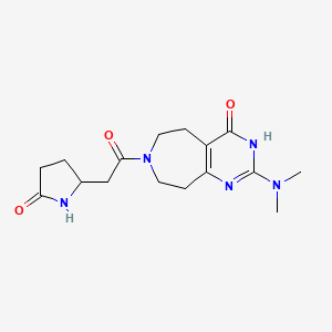 molecular formula C16H23N5O3 B3735071 2-(dimethylamino)-7-[(5-oxopyrrolidin-2-yl)acetyl]-3,5,6,7,8,9-hexahydro-4H-pyrimido[4,5-d]azepin-4-one 