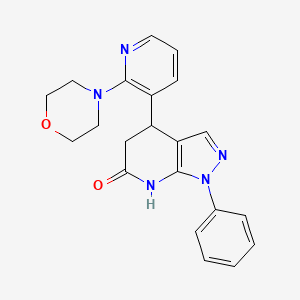 molecular formula C21H21N5O2 B3735073 4-(2-morpholin-4-ylpyridin-3-yl)-1-phenyl-1,4,5,7-tetrahydro-6H-pyrazolo[3,4-b]pyridin-6-one 