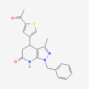 4-(5-acetyl-3-thienyl)-1-benzyl-3-methyl-1,4,5,7-tetrahydro-6H-pyrazolo[3,4-b]pyridin-6-one