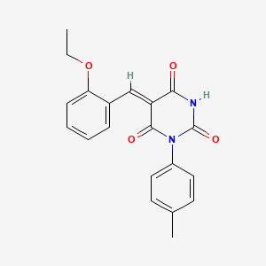 molecular formula C20H18N2O4 B3735085 5-(2-ethoxybenzylidene)-1-(4-methylphenyl)-2,4,6(1H,3H,5H)-pyrimidinetrione 