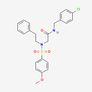 molecular formula C24H25ClN2O4S B3735103 N~1~-(4-chlorobenzyl)-N~2~-[(4-methoxyphenyl)sulfonyl]-N~2~-(2-phenylethyl)glycinamide 