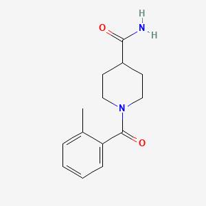 molecular formula C14H18N2O2 B3735108 1-(2-methylbenzoyl)-4-piperidinecarboxamide 