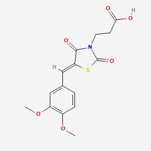 molecular formula C15H15NO6S B3735112 3-[5-(3,4-dimethoxybenzylidene)-2,4-dioxo-1,3-thiazolidin-3-yl]propanoic acid 