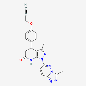 molecular formula C22H19N7O2 B3735134 3-methyl-1-(3-methyl[1,2,4]triazolo[4,3-b]pyridazin-6-yl)-4-[4-(2-propyn-1-yloxy)phenyl]-1,4,5,7-tetrahydro-6H-pyrazolo[3,4-b]pyridin-6-one 