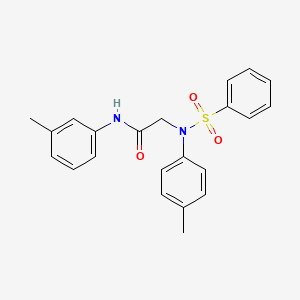 molecular formula C22H22N2O3S B3735147 N~1~-(3-methylphenyl)-N~2~-(4-methylphenyl)-N~2~-(phenylsulfonyl)glycinamide 