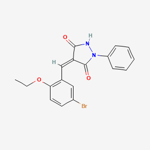 molecular formula C18H15BrN2O3 B3735159 4-(5-bromo-2-ethoxybenzylidene)-1-phenyl-3,5-pyrazolidinedione 